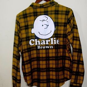 Yellow mustard unisex flannel;